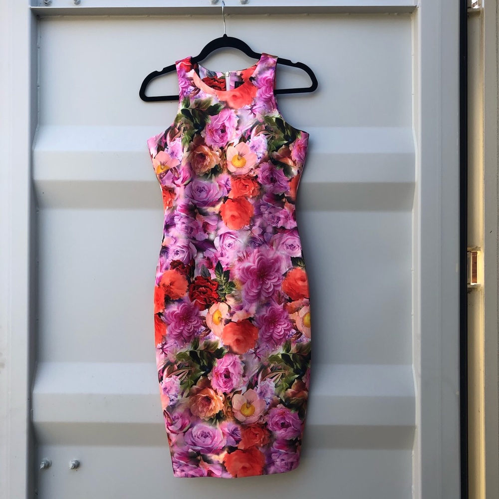 Alexia Admor sleeveless floral scuba sheath dress